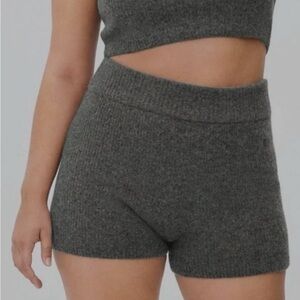 Everlane Womens Cozy Stretch Shorts Wool Yak Blend Gray Pull On Size Large